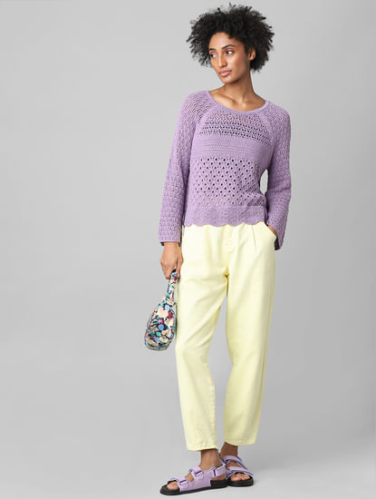 Purple Cut-Out Pullover