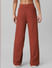 Maroon High Rise Ribbed Co-ord Pants