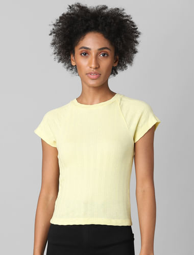 Yellow Textured T-shirt