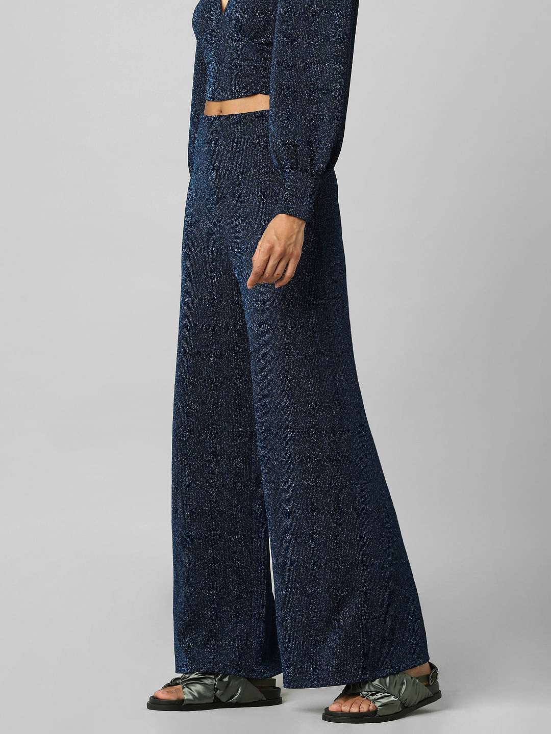 Buy Ted Baker Women Dark Navy Solid WideLeg Trousers for Women Online   The Collective
