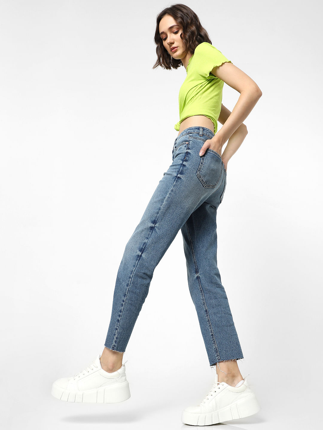 topshop off white mom jeans