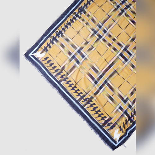 ONLY Yellow Check Print Scarf
