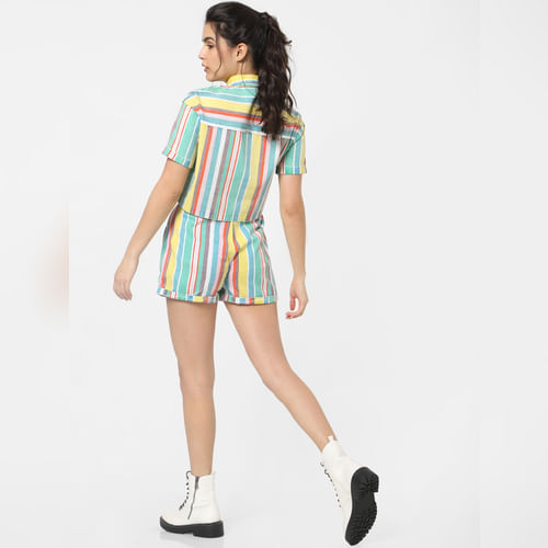 BESTSELLER CLOTHING Multi-Colour High Rise Striped Co-ord Shorts