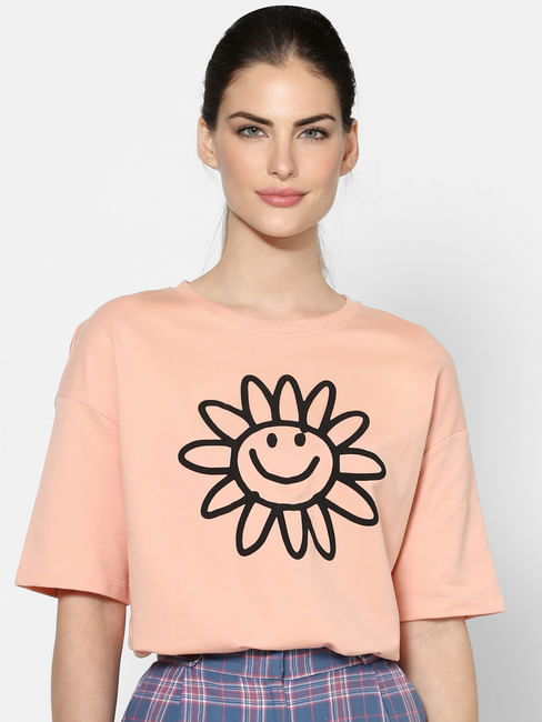 Pink Graphic Print Sweatshirt