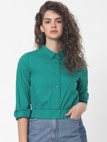 Green Cropped Shirt
