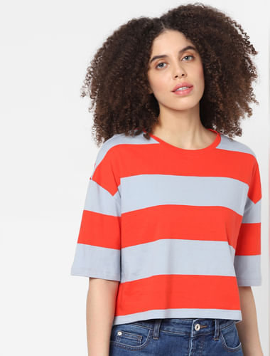 Red Striped Boxy T-shirt