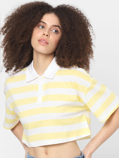 Yellow Striped Polo T-shirt