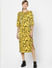 Yellow Leopard Print Midi Dress