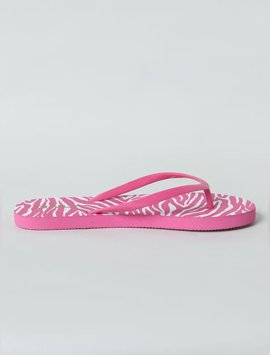 Pink Printed Flip Flops 