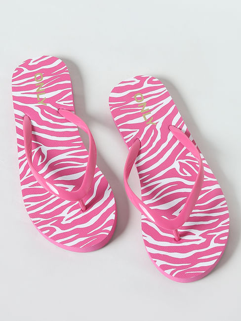 Pink Printed Flip Flops 