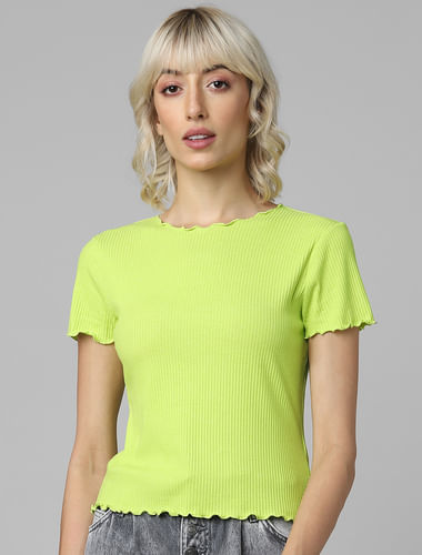 Neon Green Ribbed T-shirt