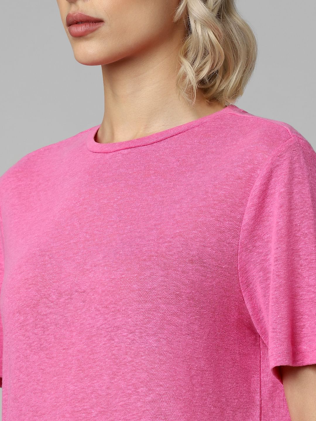 Pink Linen Blend T shirt 226762301 Gin Fizz