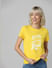 Yellow Slogan Print T-shirt