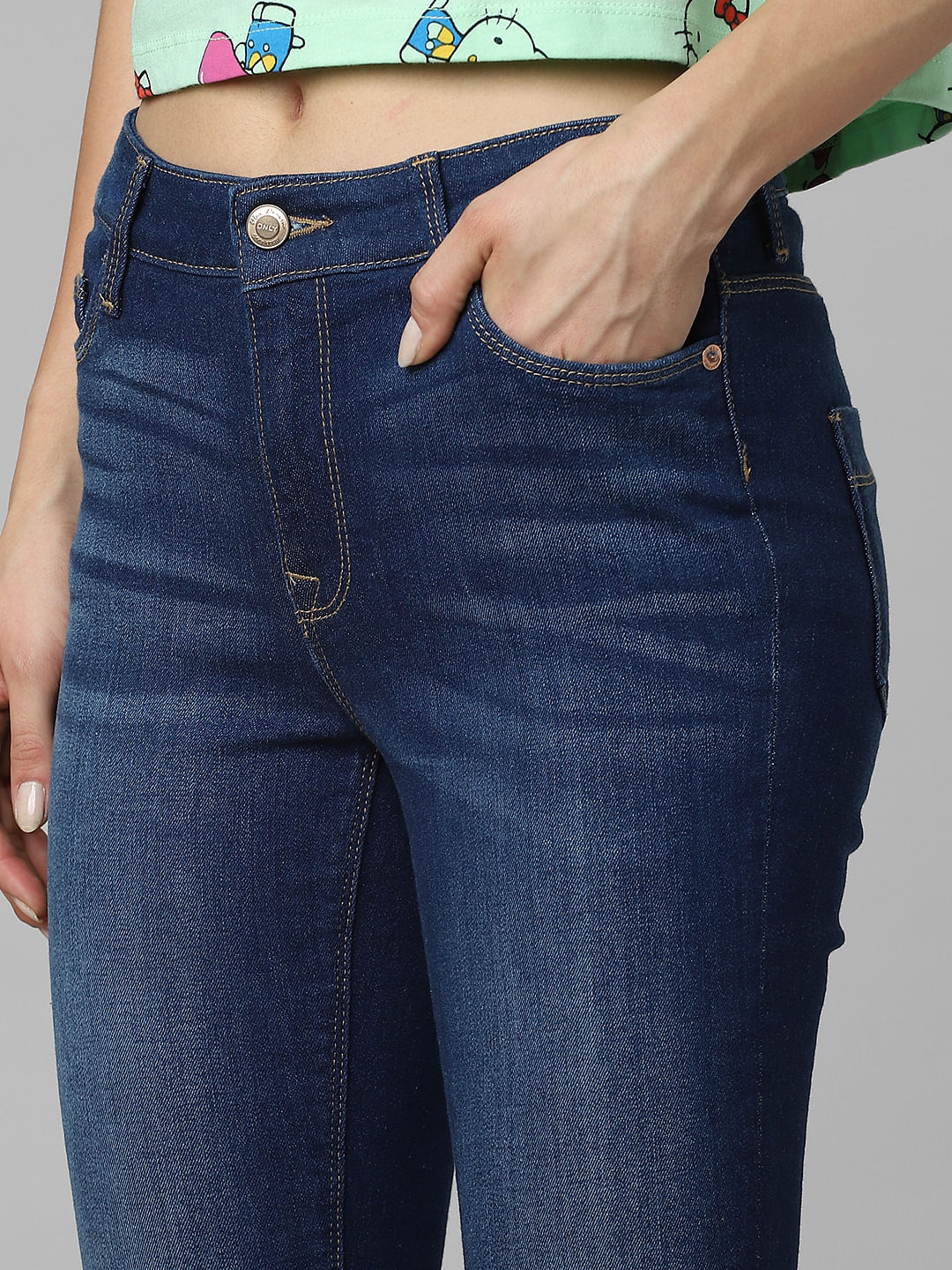 Buy Light Blue Low Rise Skinny Jeans For Women Online in India | VeroModa