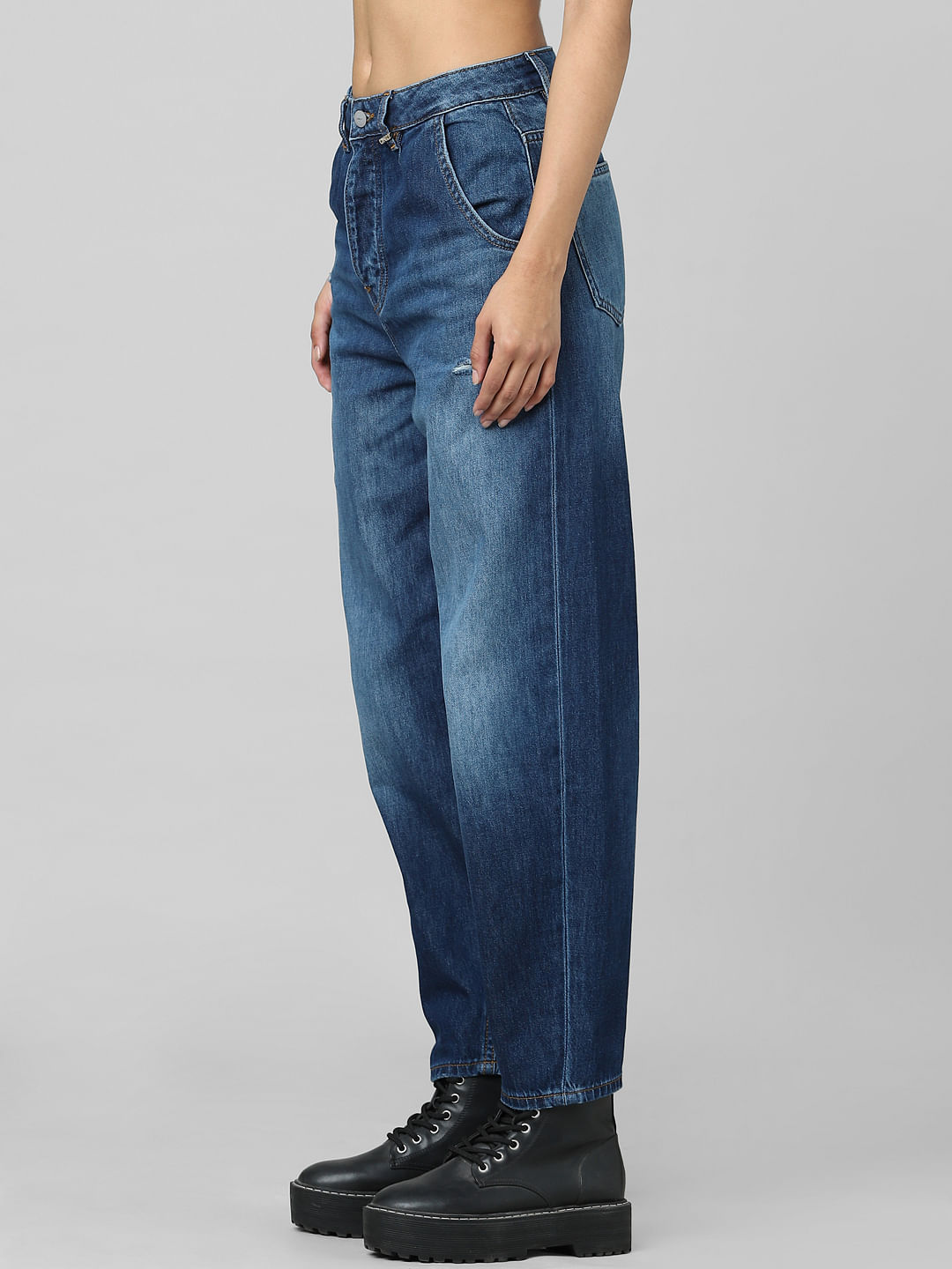 Washed balloon-fit jeans - pull&bear