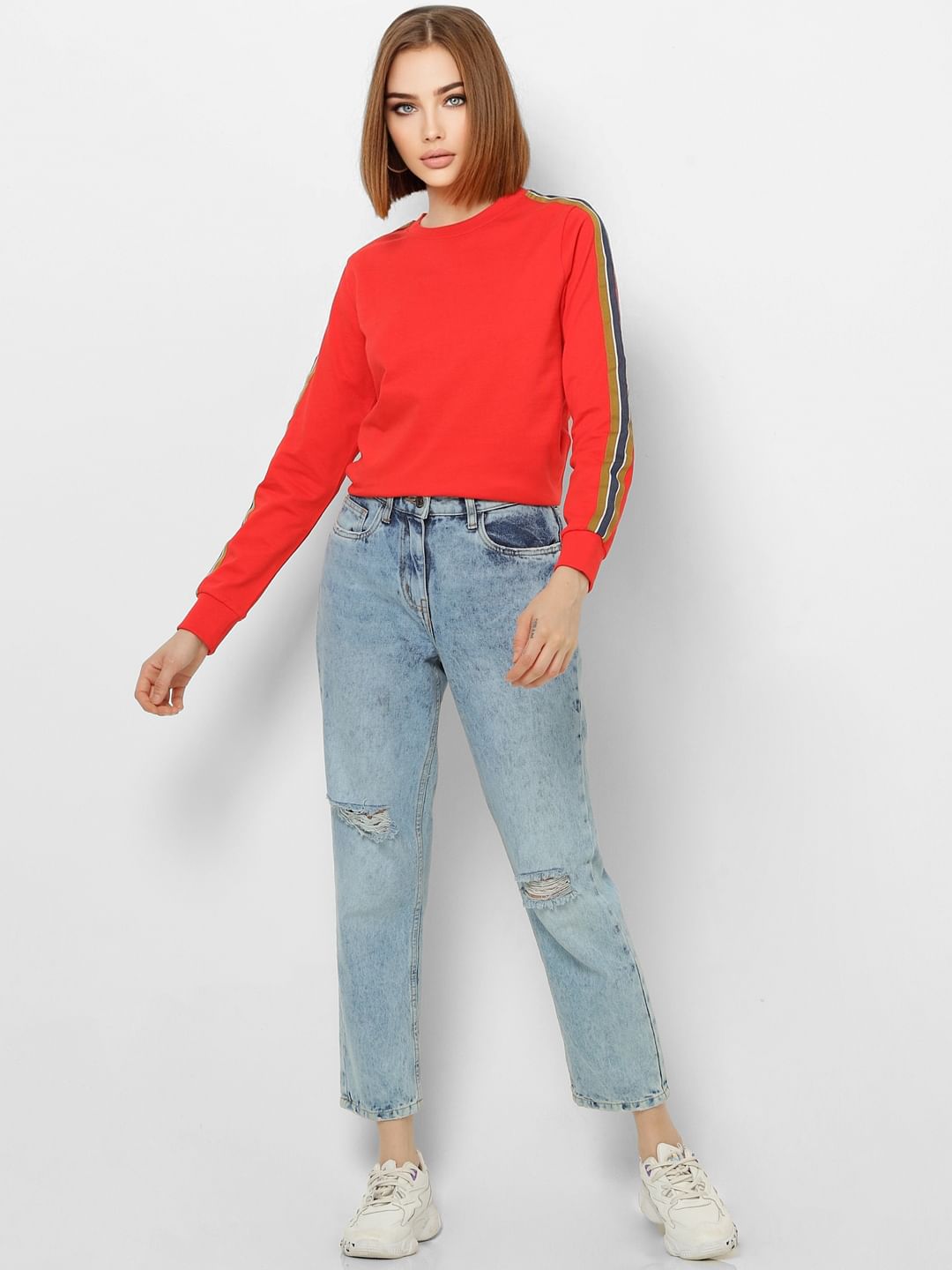 Red hot sale tape sweatshirt