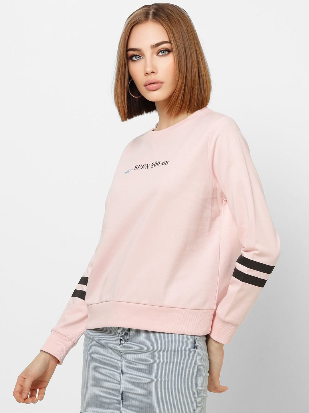 Slogan cheap print sweatshirt