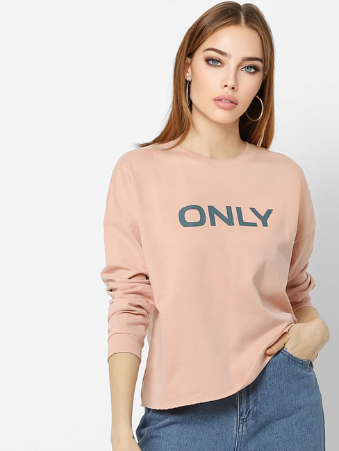 Light Pink Logo Print Sweatshirt