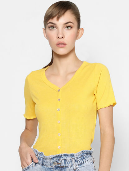 Yellow Ribbed T-shirt