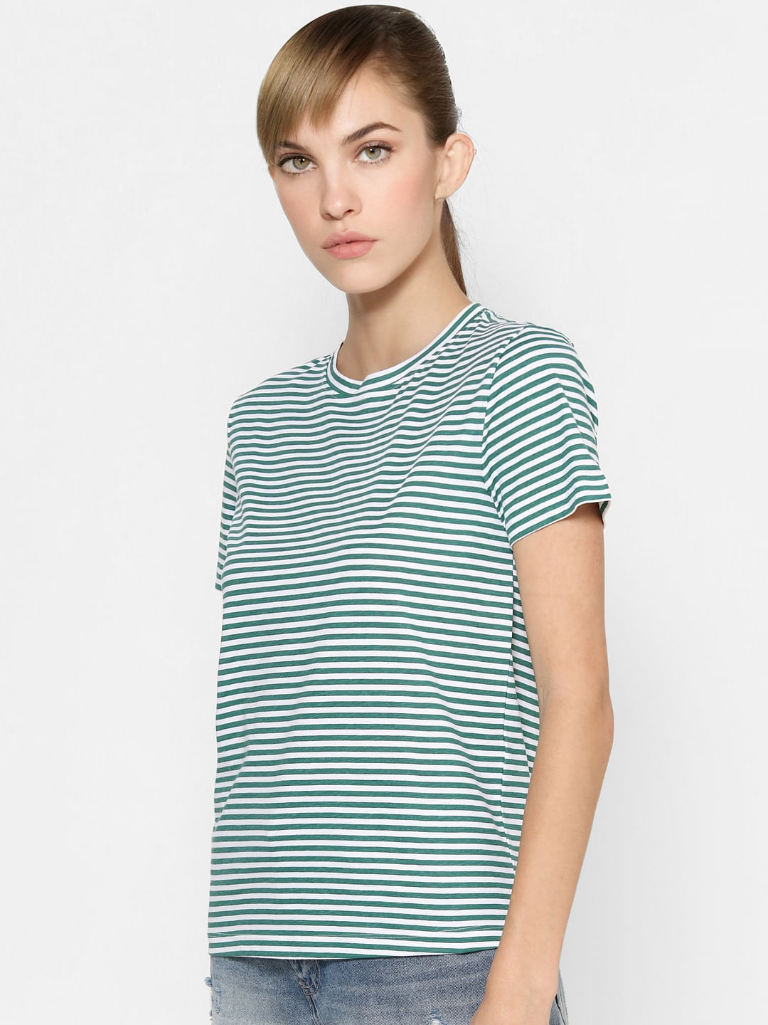 green white striped t shirt