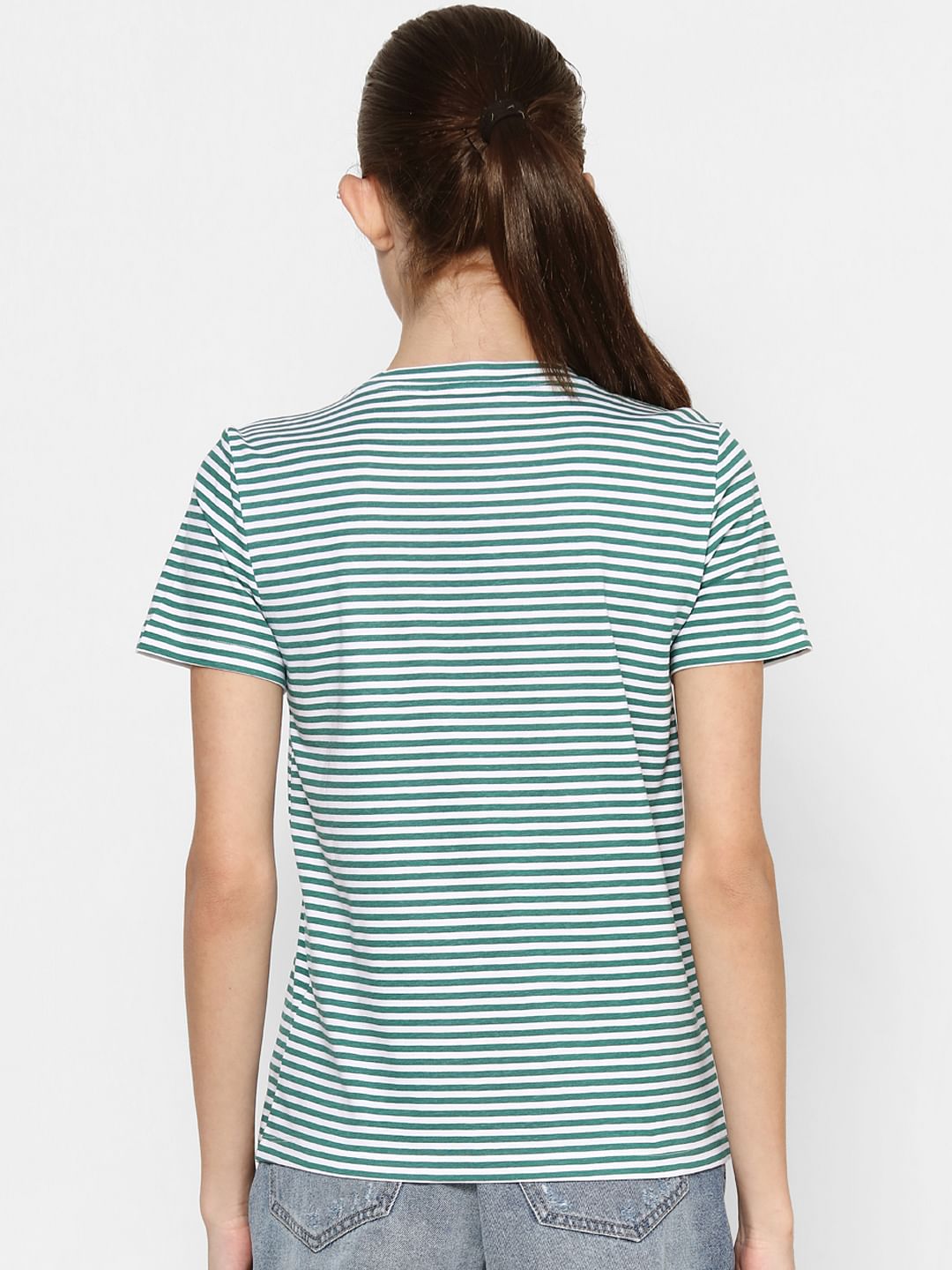 green white striped t shirt