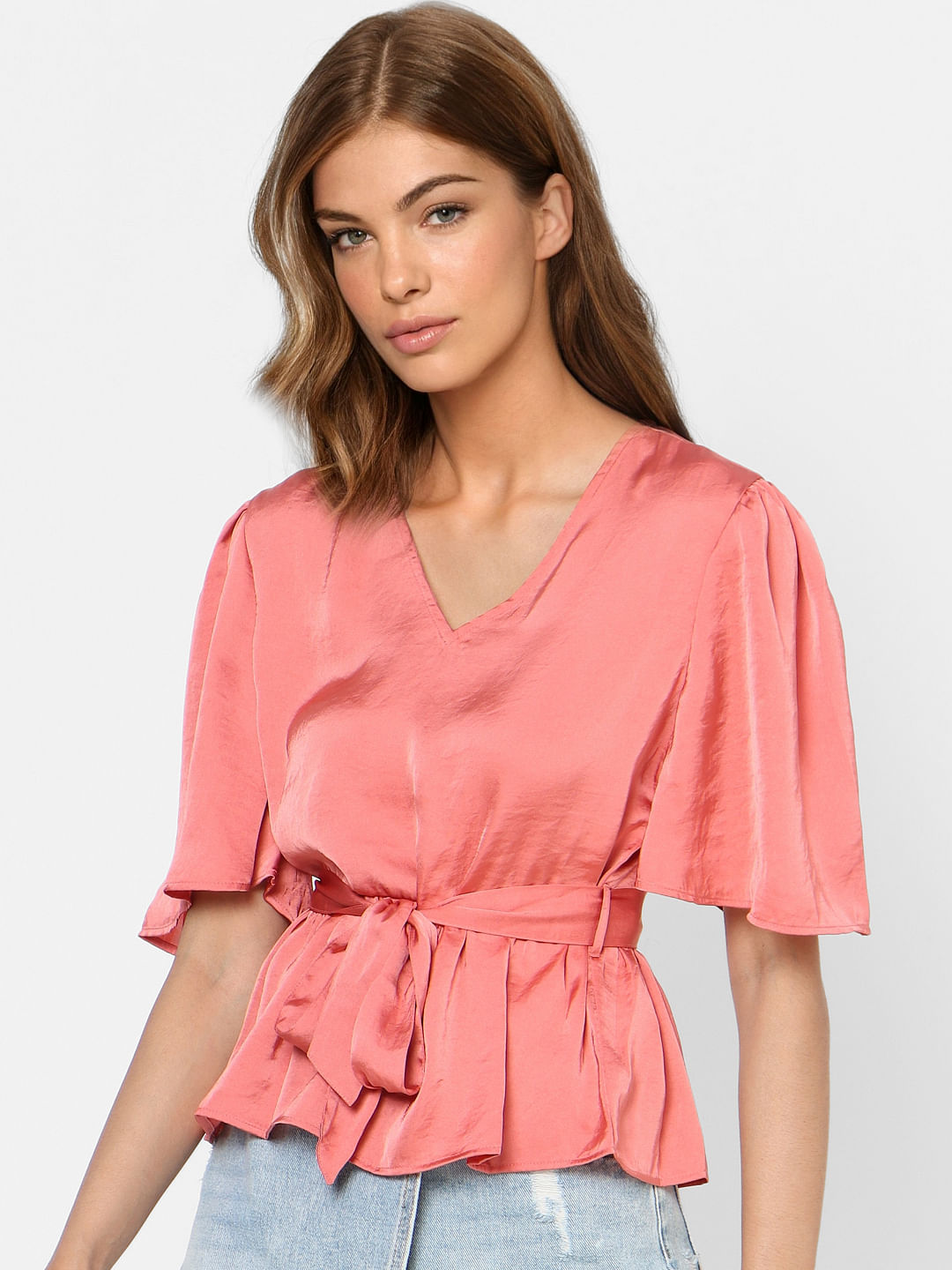 womens pink tops dressy