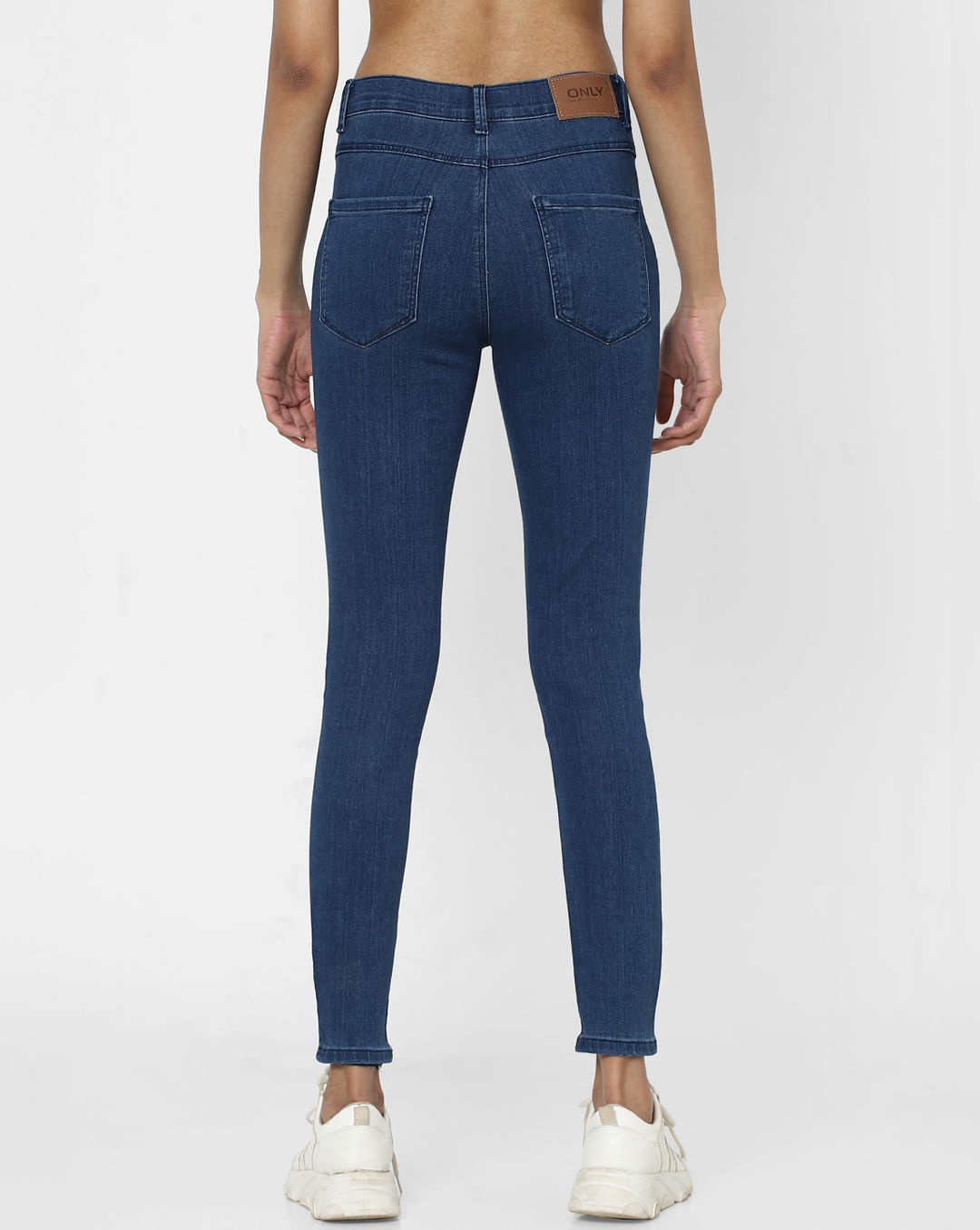 BLUE High waisted tie detail jeggings, Womens Jeggings