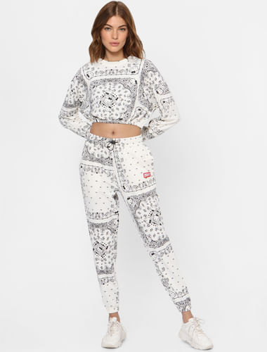 White Hello Kitty Cropped Co-ord Sweatshirt