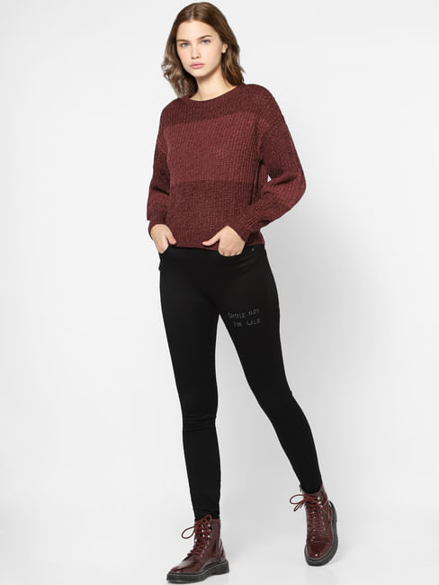 Maroon Knit Pullover