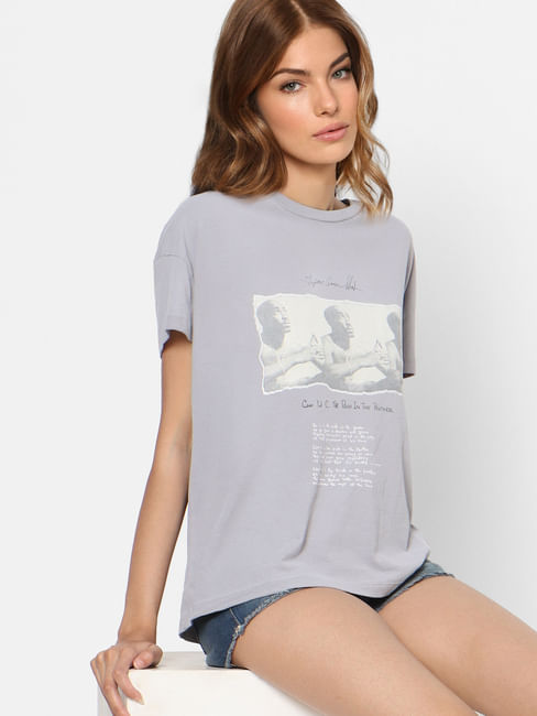 Grey Tupac Shakur T-shirt