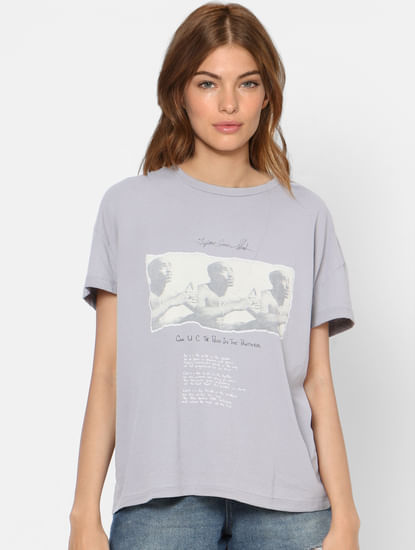 Grey Tupac Shakur T-shirt