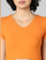 Orange Tie-Up Cropped T-shirt