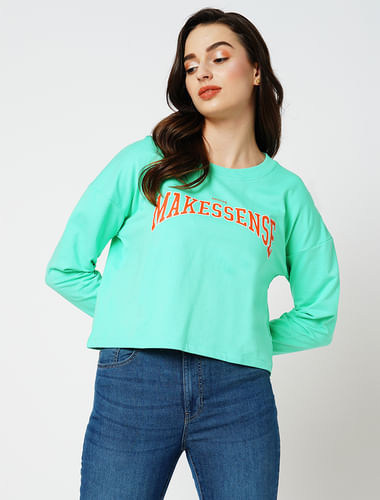 JDY by ONLY Green Typographic Sweatshirt