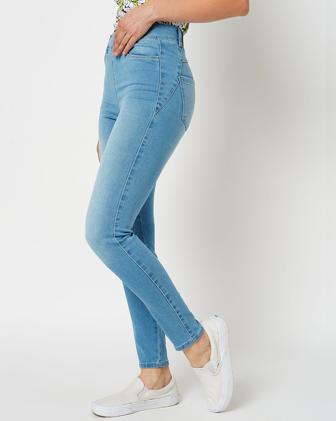 Stretchable Light Blue Mid Waist Jeans Jeggings Super Comfortable