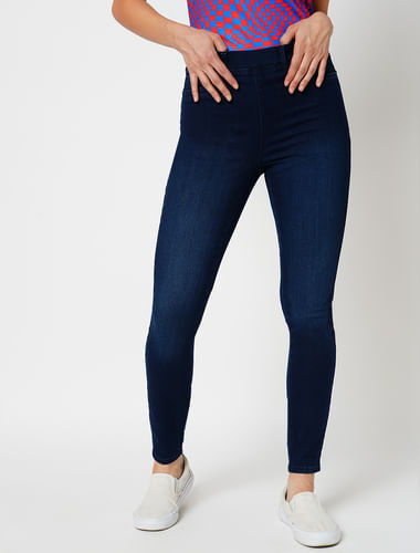 JDY by ONLY Dark Blue High Rise Washed Jeggings