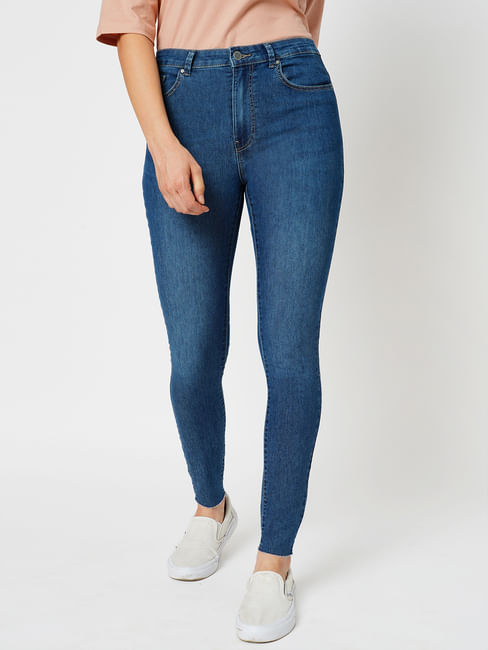 JDY by ONLY Blue High Rise Super Skinny Jeans