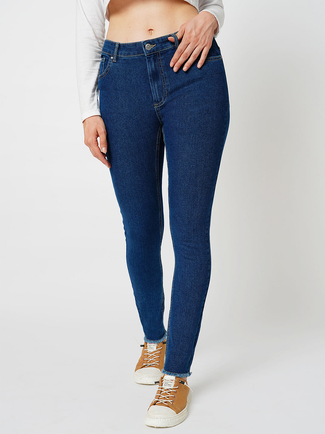 Medium Blue Denim Juicy Wide Leg Noos Jeans | Luksusbaby