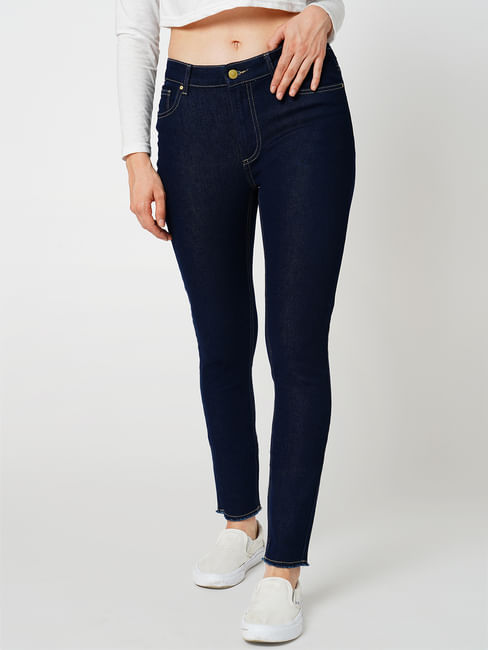 JDY by ONLY Dark Blue Mid Rise Skinny Jeans
