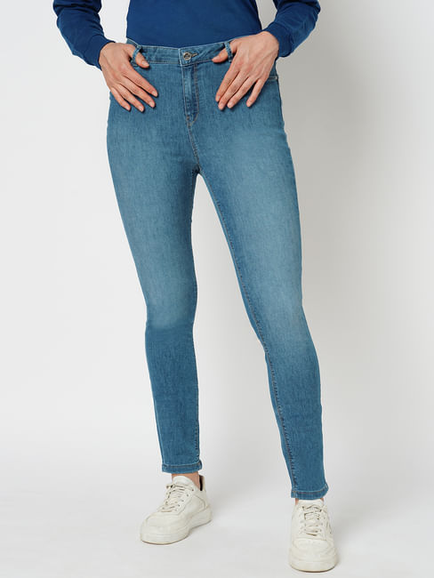JDY by ONLY LIGHT Blue Mid Rise Super Skinny Jeans