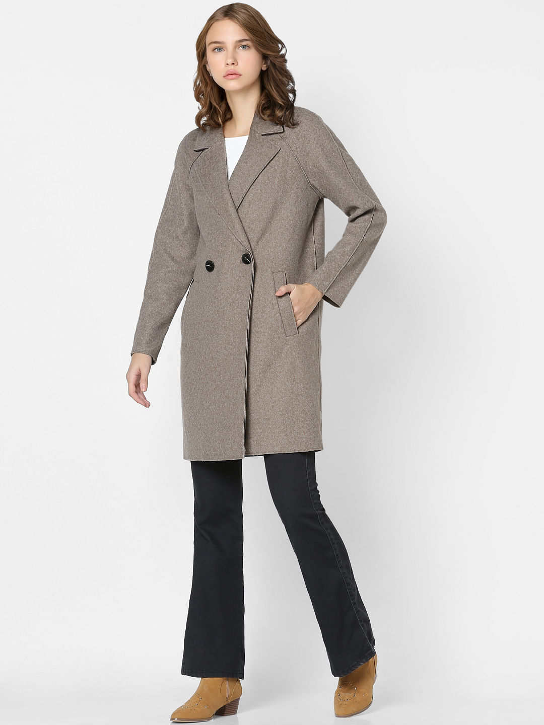 brown overcoat women's