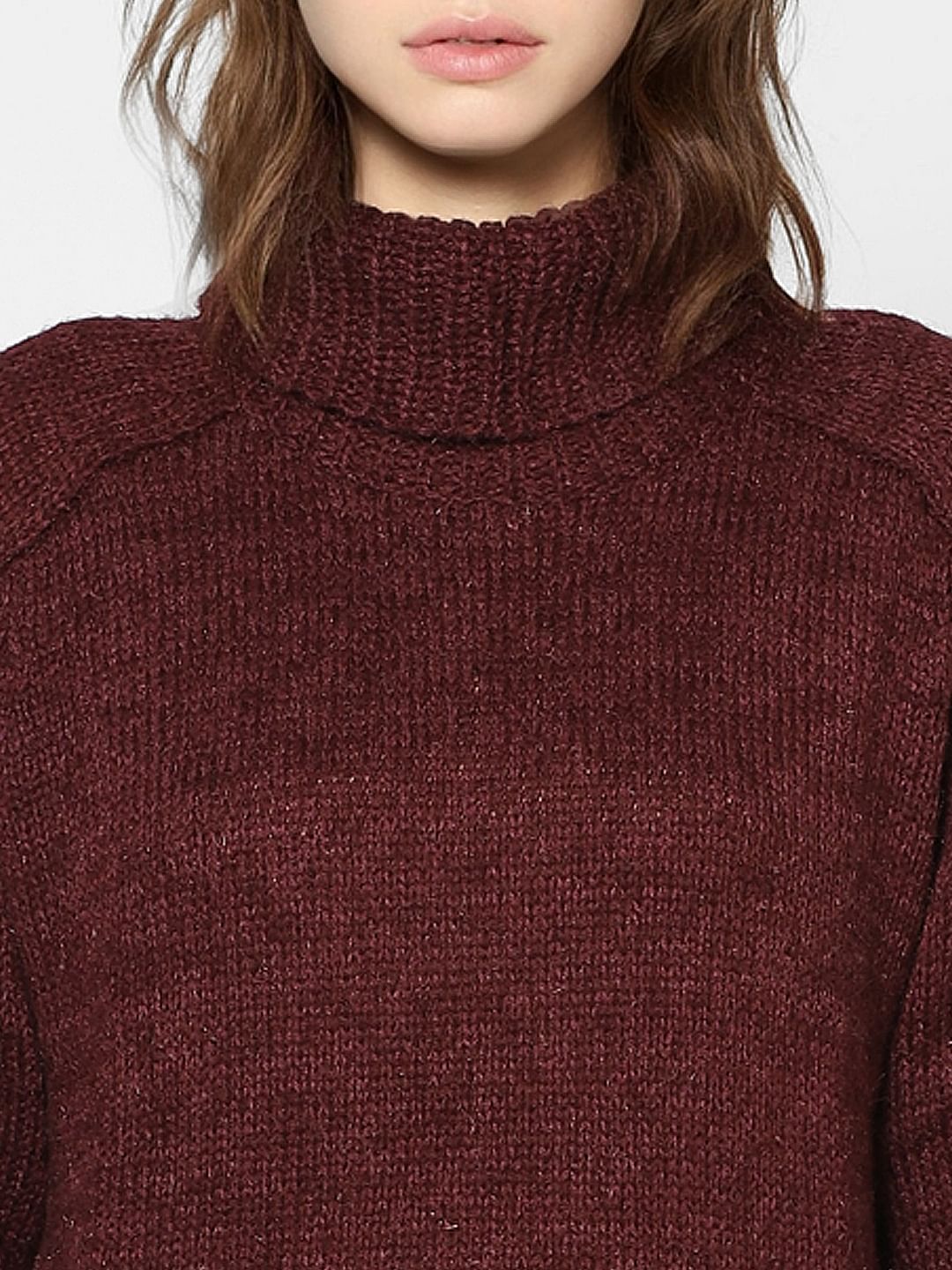 maroon turtleneck