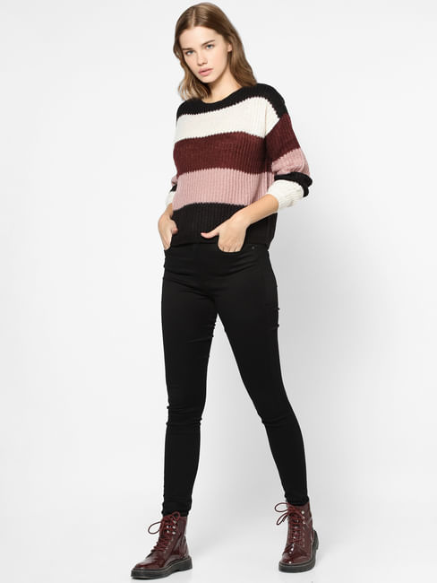 Maroon Striped Pullover