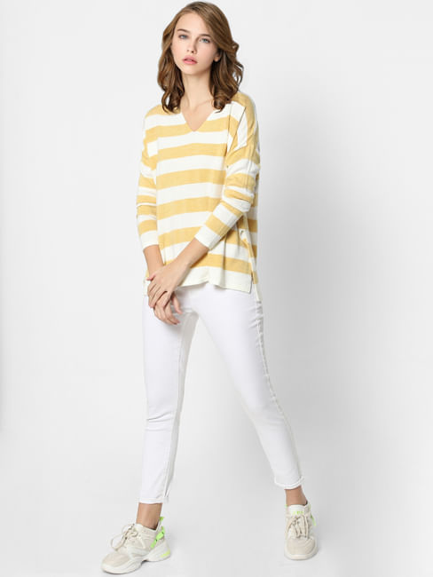 Yellow Striped Pullover