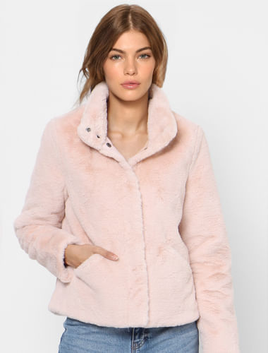 Pink Faux Fur Winter Jacket