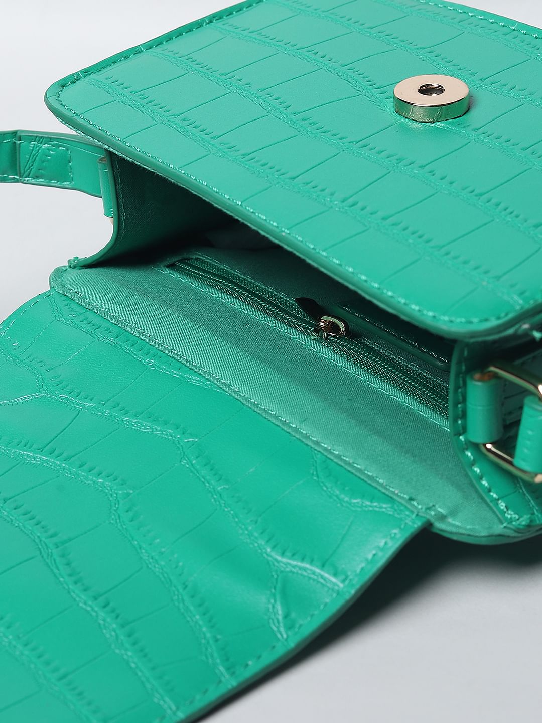 Green croc crossbody bag on sale