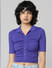 Violet Knitted Polo Top