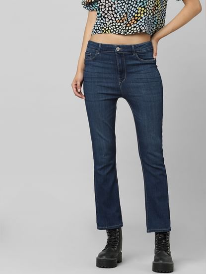 Blue High Rise Flared Jeans