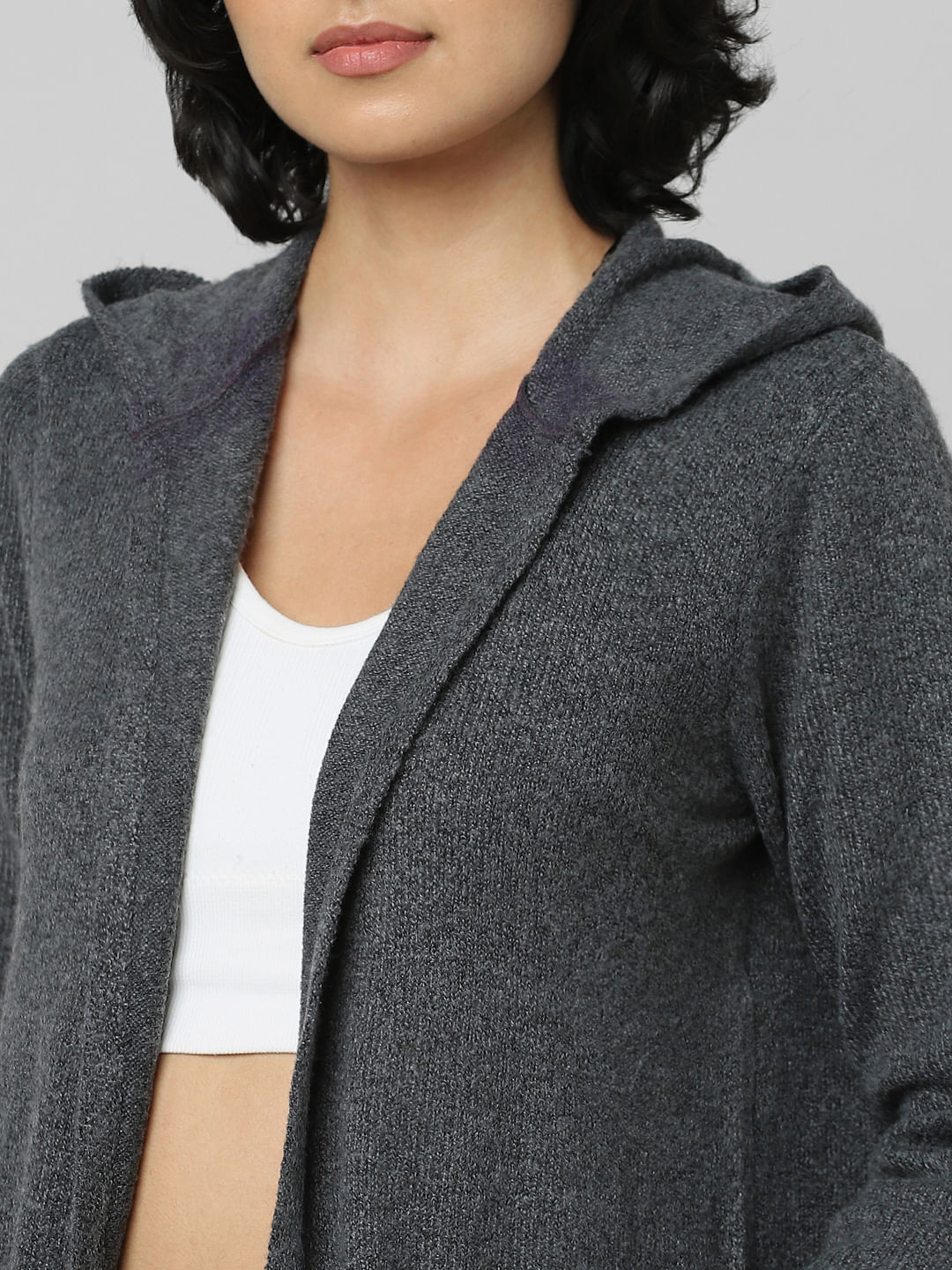 Grey 2025 hooded cardigan