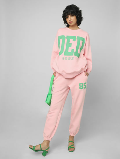 Pink High Rise Co-ord Joggers