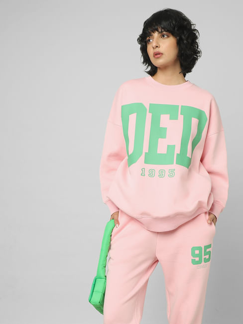 Pink Co-ord Oversized Sweatshirt